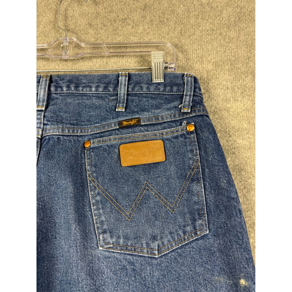 Wrangler 13MWZ Cowboy Cut Jeans High Rise Straight Leg 38x34 Blue Denim Mens - Picture 5 of 11